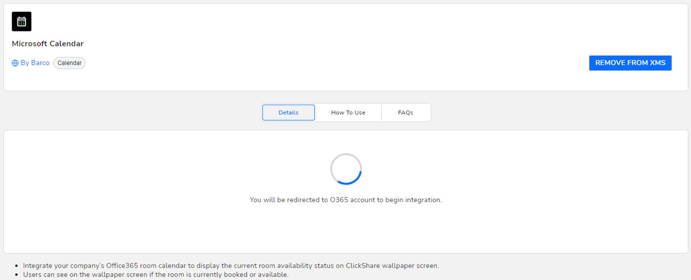 How to enable calendar integration on your ClickShare device via XMS How to enable calendar integration on your ClickShare device via XMS