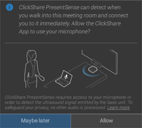 PresentSense consent popup