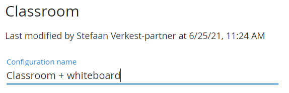 weConnect room configuration