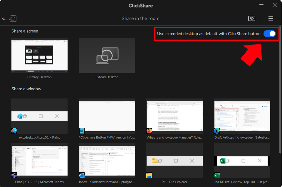 Extended desktop using ClickShare Desktop App Barco Extended desktop using ClickShare Desktop App Barco