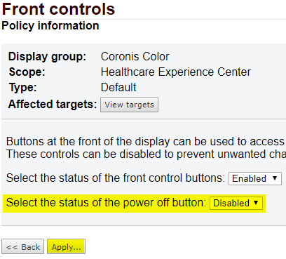 Change front controls