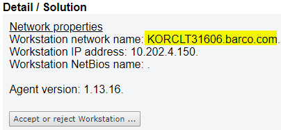 Workstation not registered