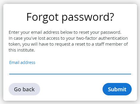 weConnect: forgot password