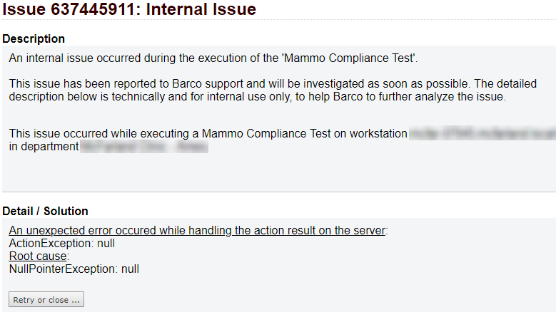 Internal issue