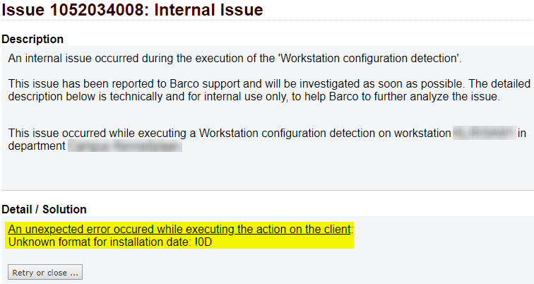 Unknown format for installation date